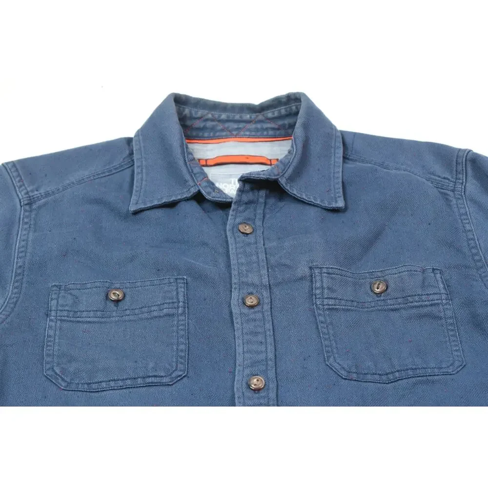 The North Face Flannel Shirt Mens Medium Blue Long Sleeve Button-Up Heavyweight